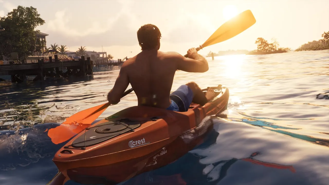 A paddler in a Crest kayak
