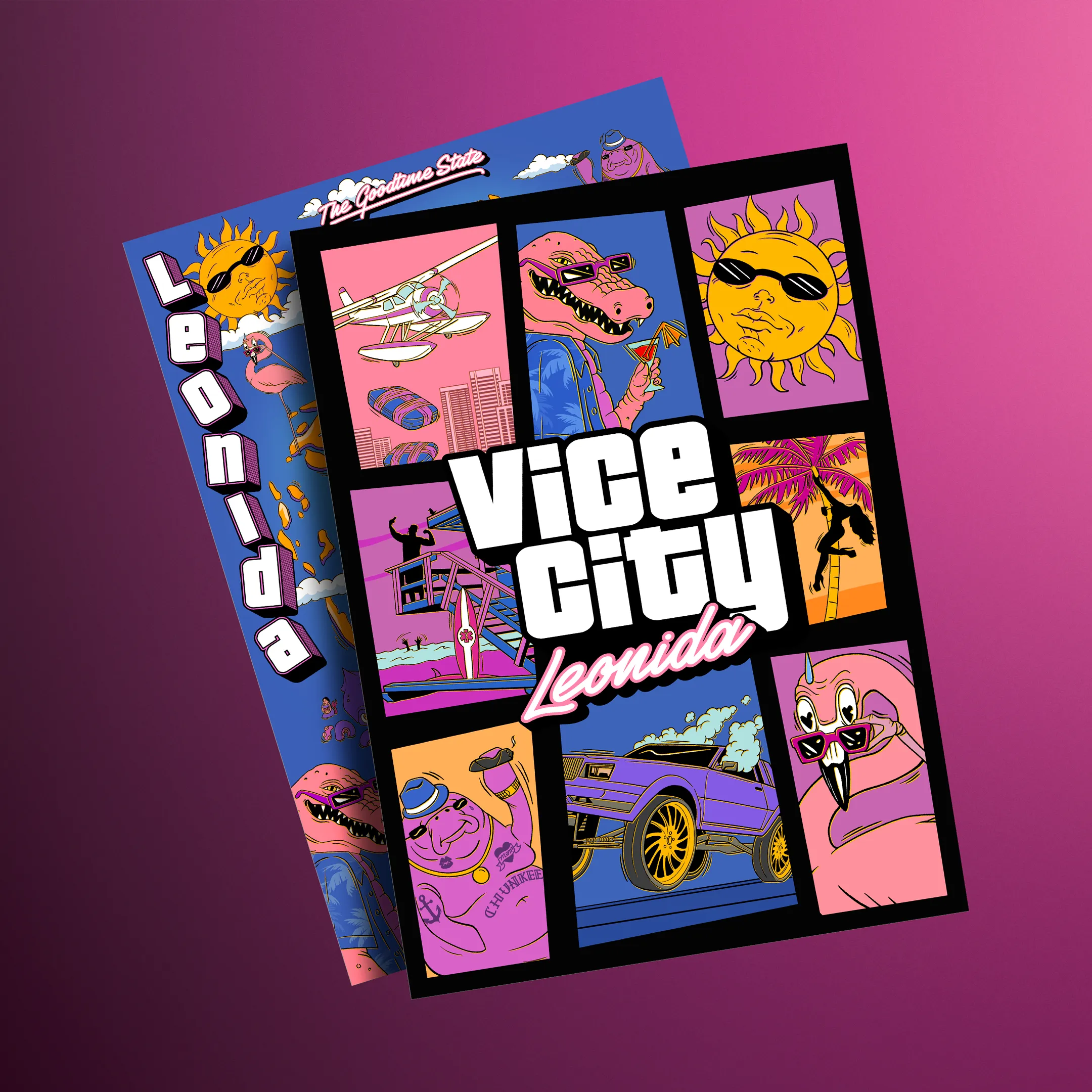 Character artwork on the souvenir poster, with a second sheet partly obscured